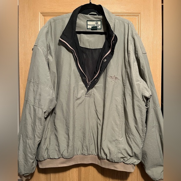 Vintage Dockers Tan Bomber Half Zip Golf Jacket - Picture 2 of 14